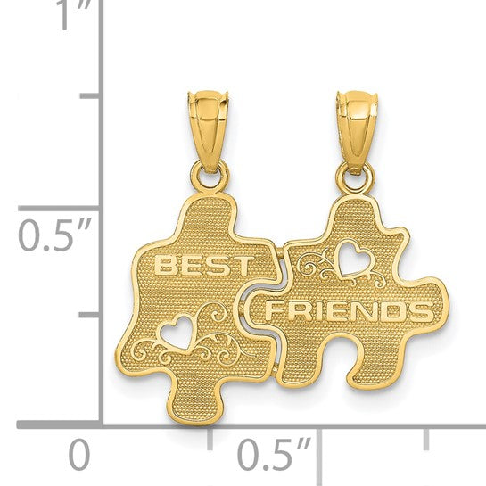 14k Yellow Gold Best Friends Puzzle Pendant
