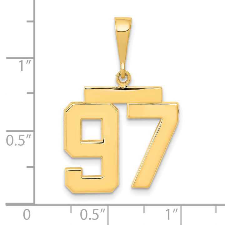 14k Yellow Gold Medium Polished Number 97 Charm