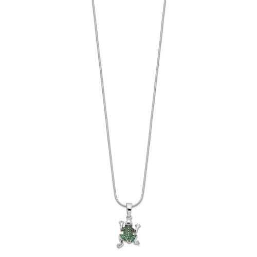 Sterling Silver Cubic Zirconia Frog Necklace