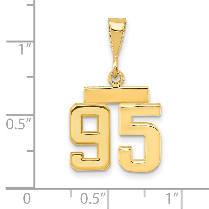 14k yellow gold small polished number 95 charm