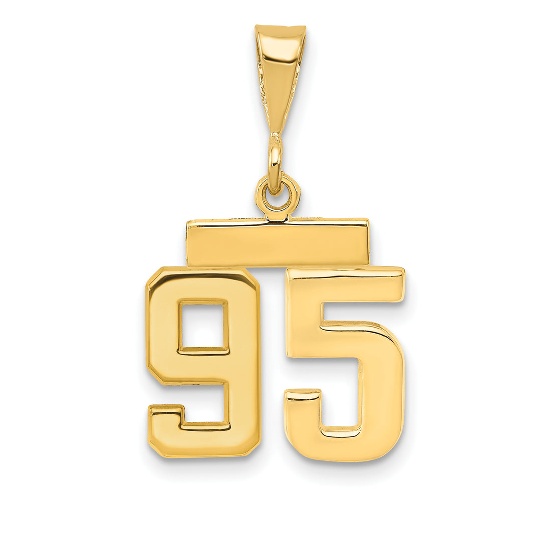 14k yellow gold small polished number 95 charm