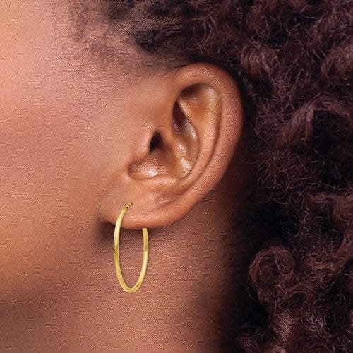 14k Yellow Gold Polished Endless Hoops 1.5mm x 26mm