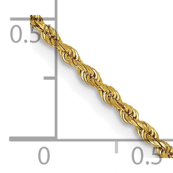 14k Yellow Gold 1.50mm Diamond Cut Rope Chain