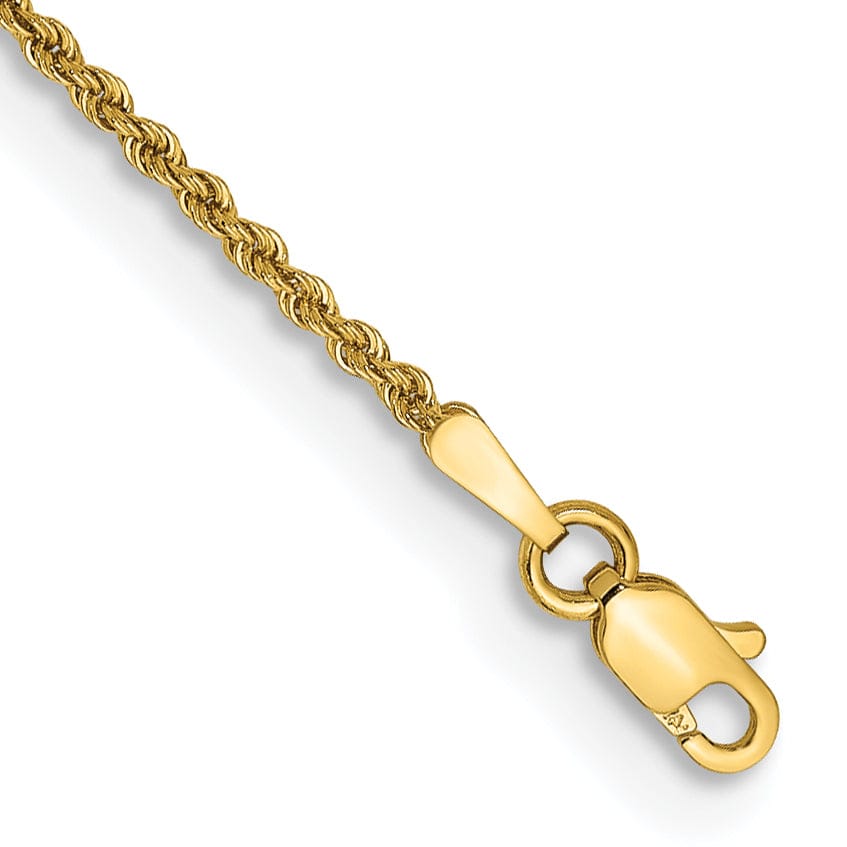 14k Yellow Gold 1.50mm Handmade Rope Chain