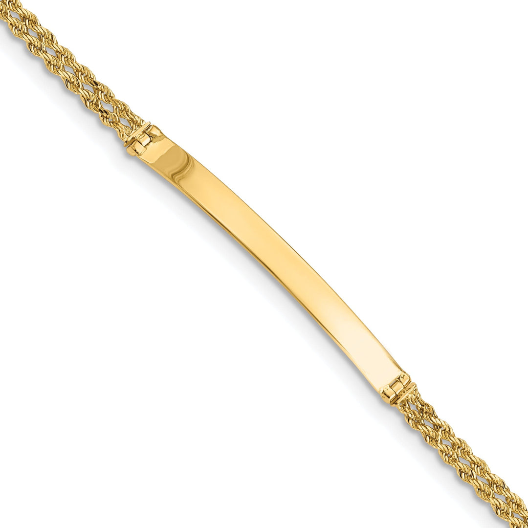 14k Yellow Gold Two Strand Solid Rope I.D Bracelet