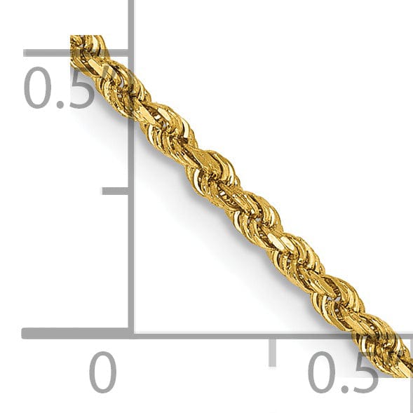 14k Yellow Gold 1.75mm Diamond Cut Rope Chain