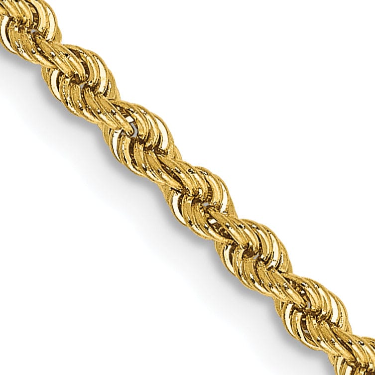 14k Yellow Gold 2.25mm Handmade Rope Chain