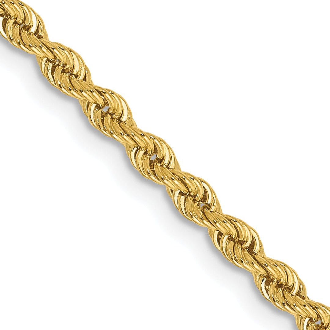 14k Yellow Gold 2.50mm Handmade Rope Chain