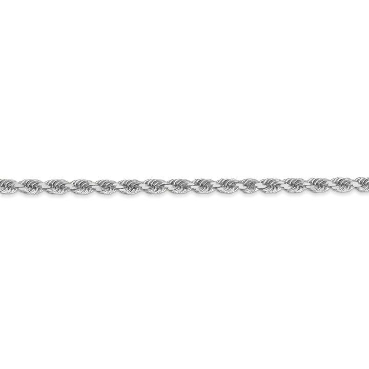 14k White Gold 3.10mm Diamond Cut Rope Chain