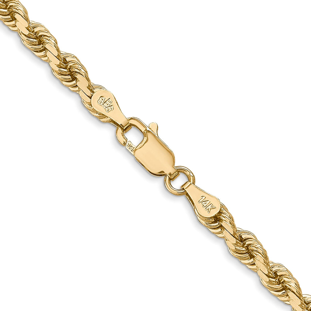 14k Yellow Gold 4.00mm Diamond Cut Rope Chain