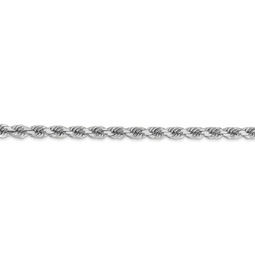 14k White Gold 4.00mm Diamond Cut Rope Chain