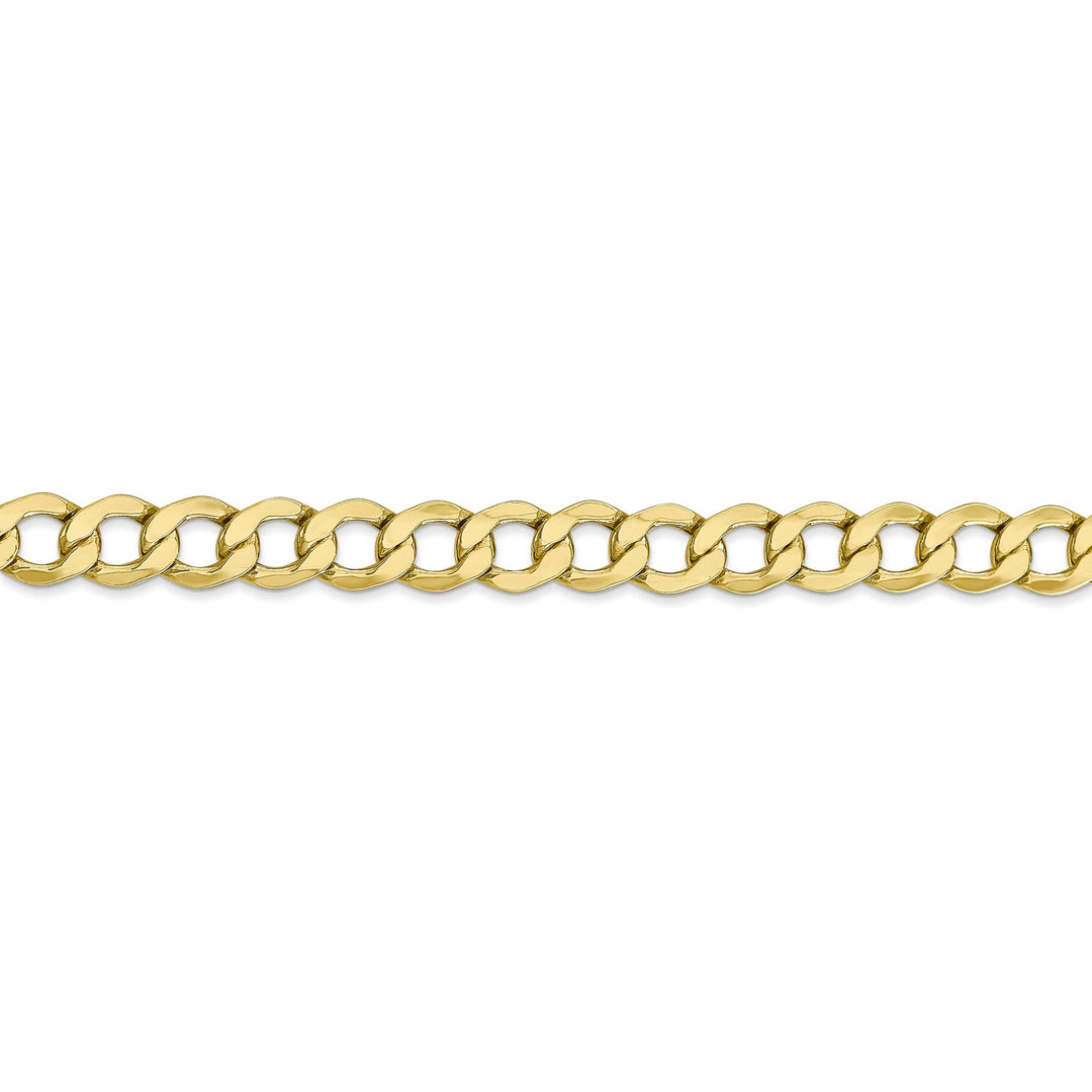 10k Yellow Gold Semi-Solid Curb Link Chain
