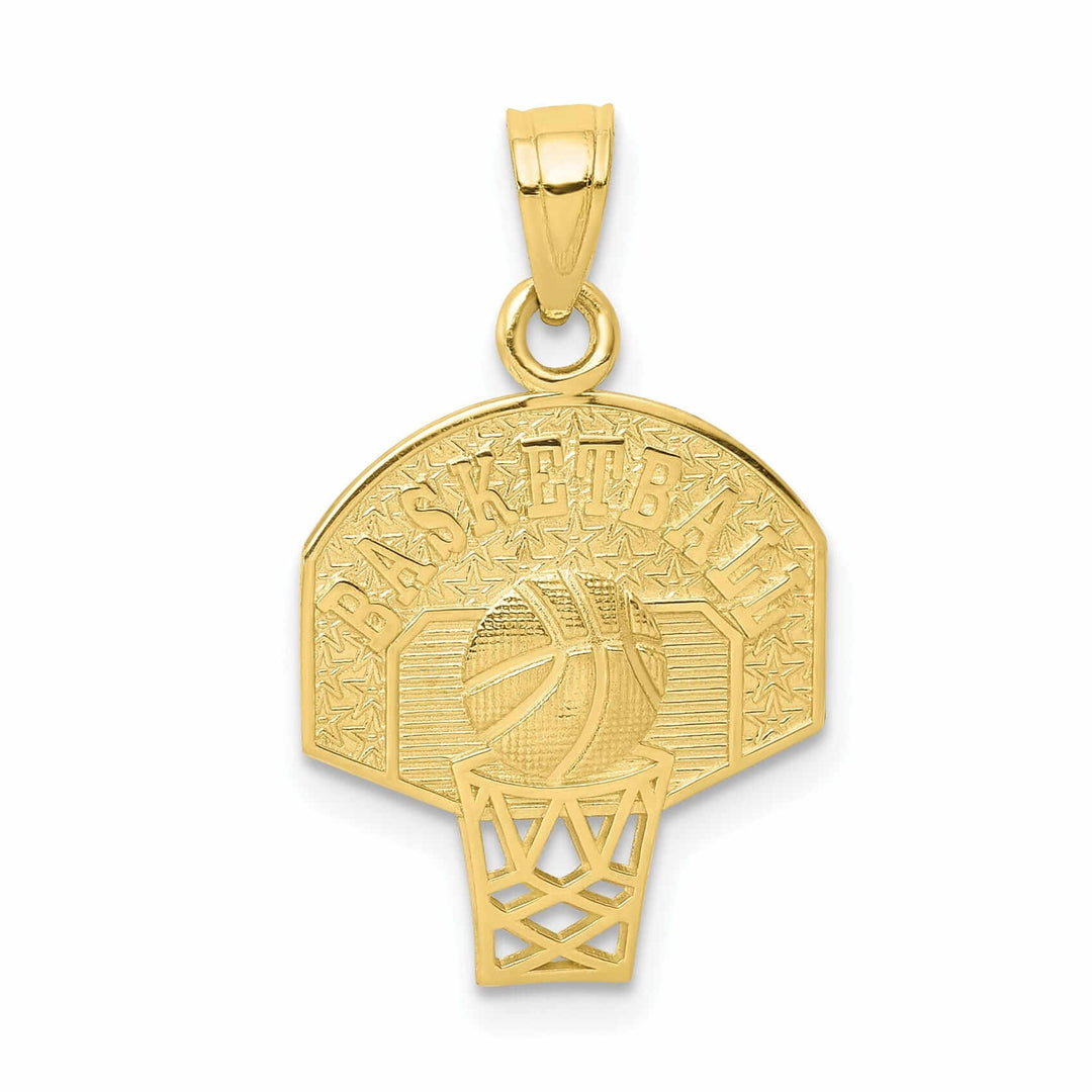 10k Yellow Gold Basketball Net Charm Pendant