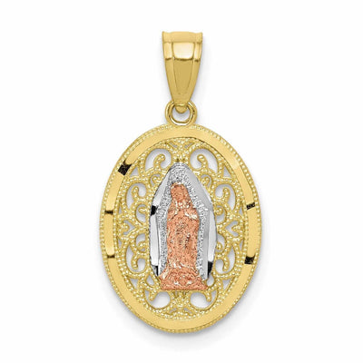10K Two Tone Gold Our Lady Of Guadalupe Pendant