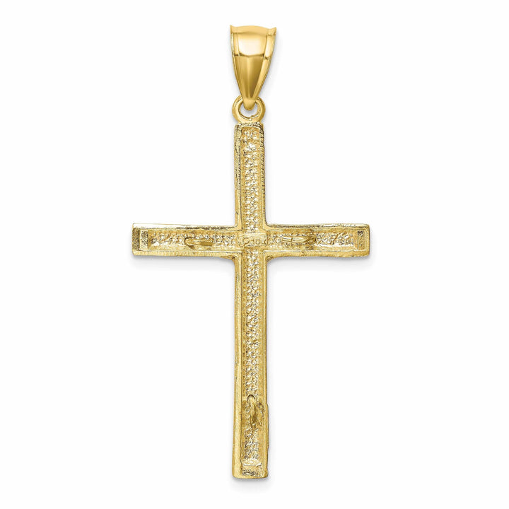 10k Two Tone Gold Polished D.C Crucifix Pendant
