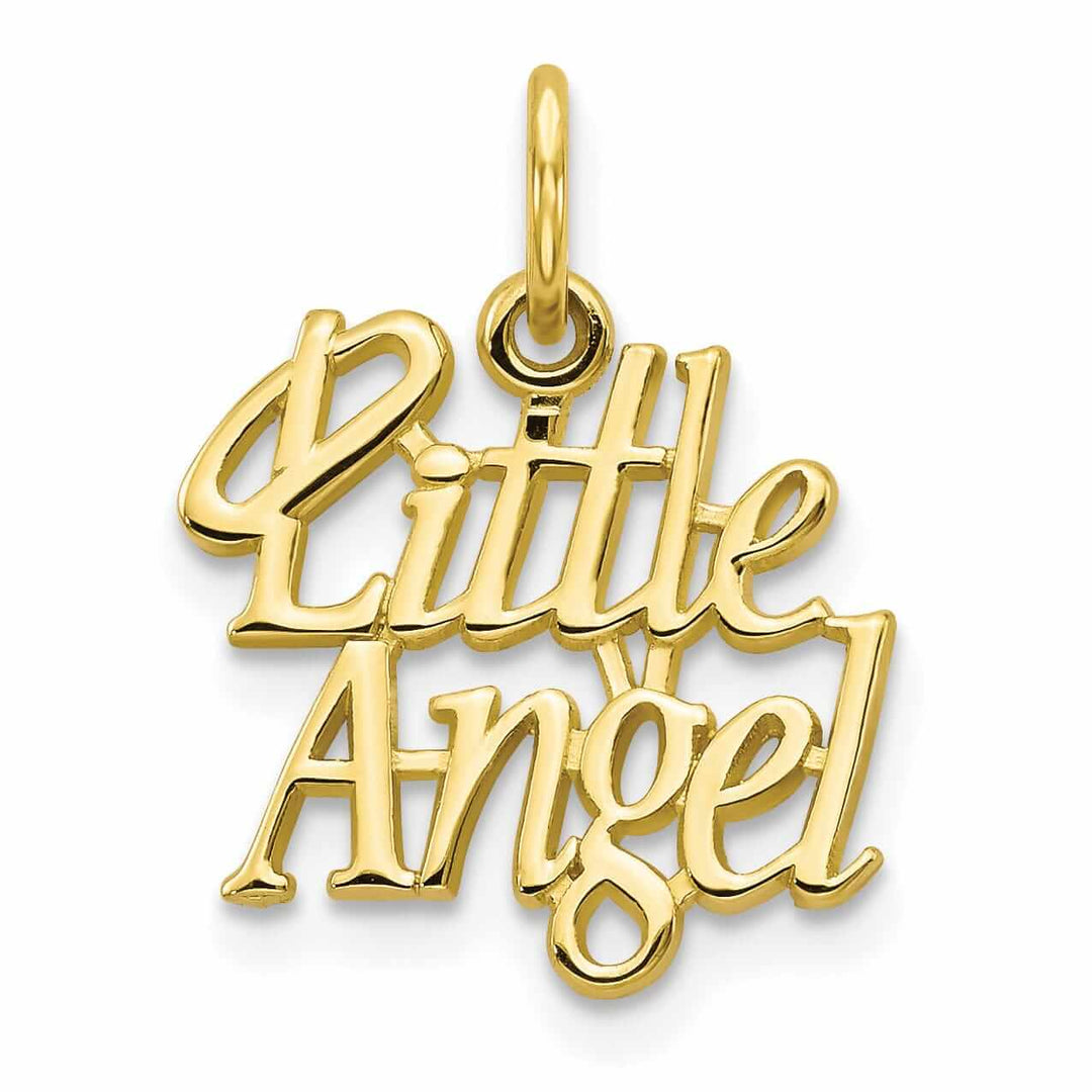10k Yellow Gold Little Angel With Halo Pendant