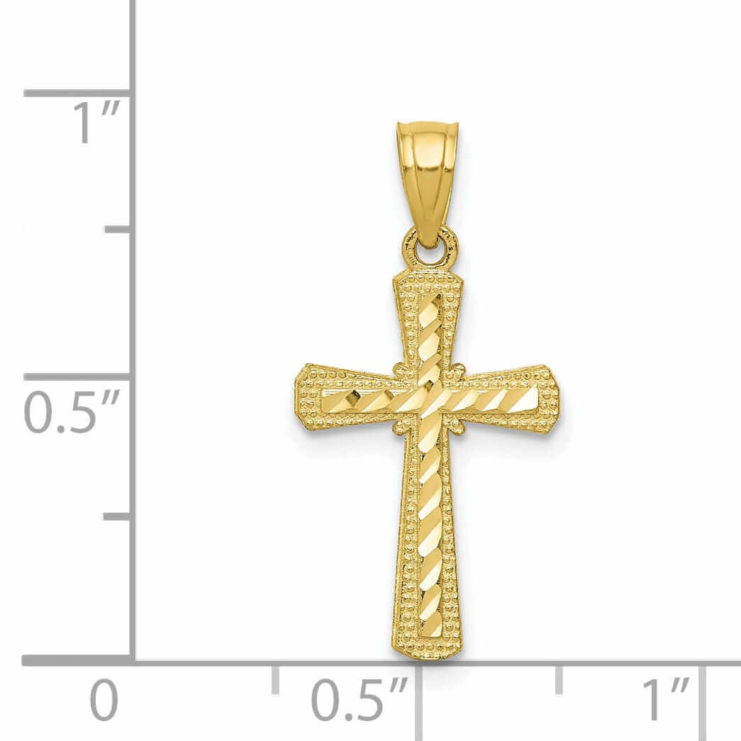 10k Yellow Gold Polished Cross Pendant