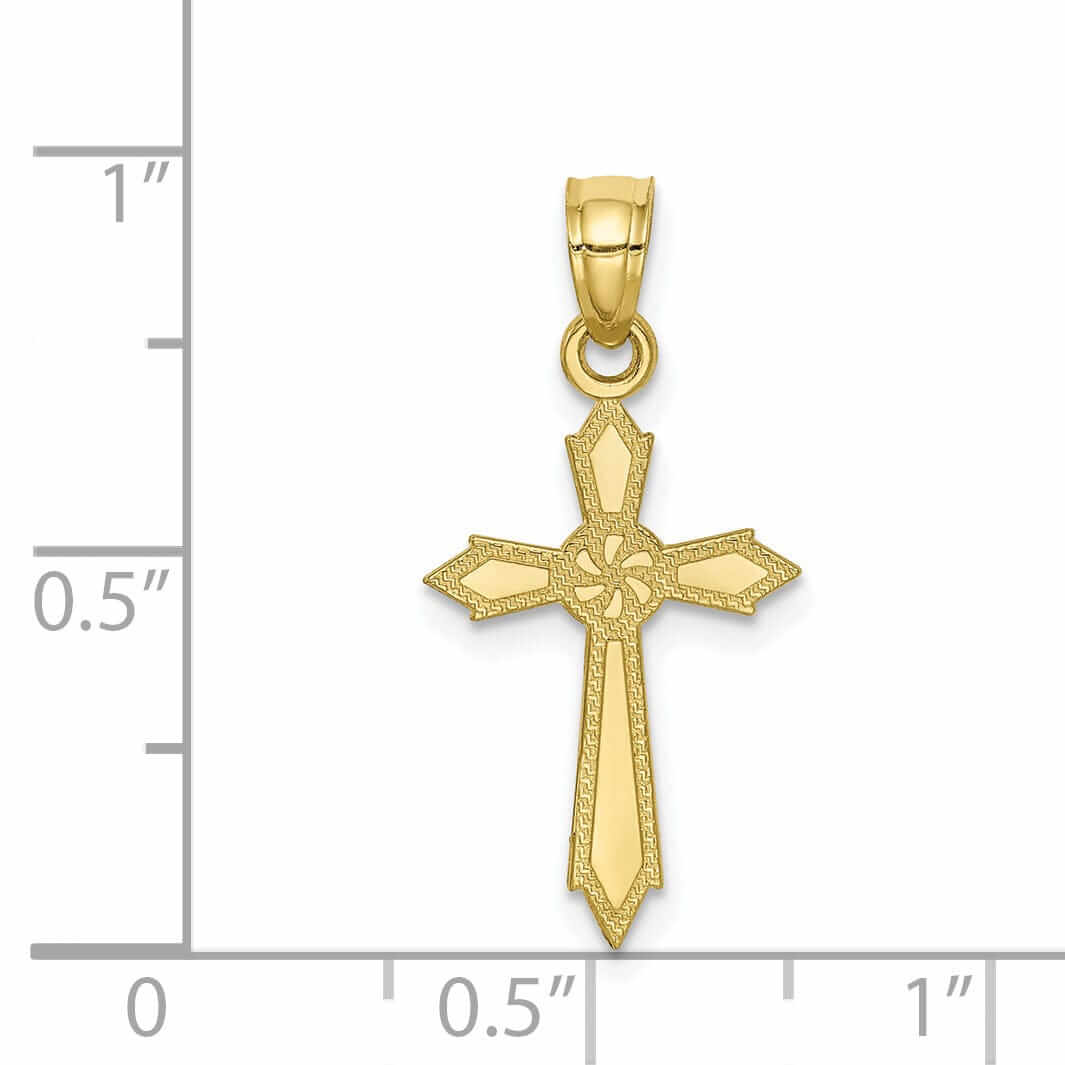 10k Yellow Gold Polished Passion Cross Pendant