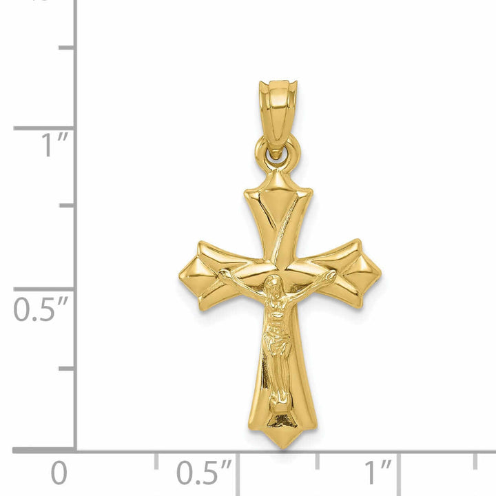 10k Yellow Gold Reversible Crucifix Cross Charm