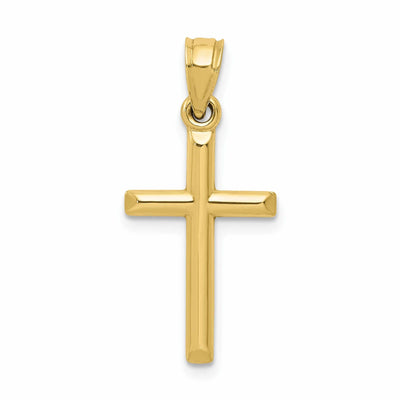 10k Yellow Gold Polished Hollow Cross Pendant