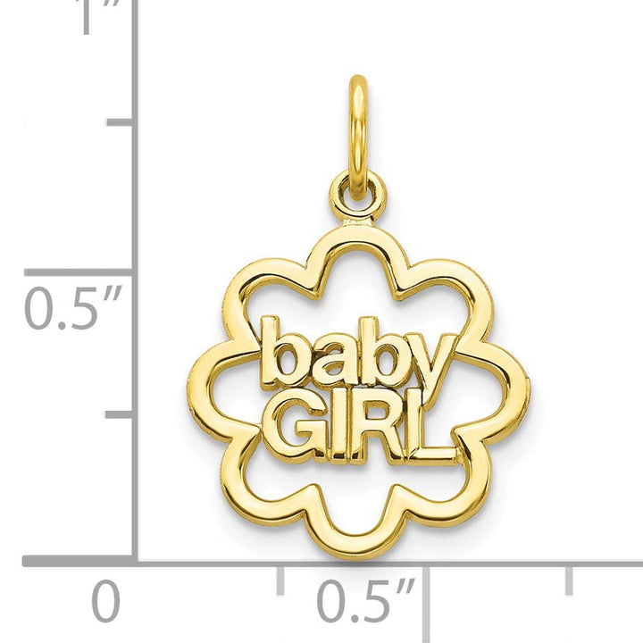 Solid 10k Yellow Gold Polished Baby Girl Charm