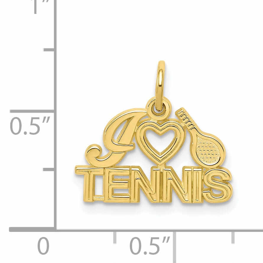 10k Yellow Gold Polished I Love Tennis Pendant