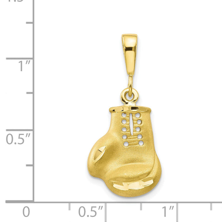 Solid 10k Yellow Gold Boxing Glove Pendant