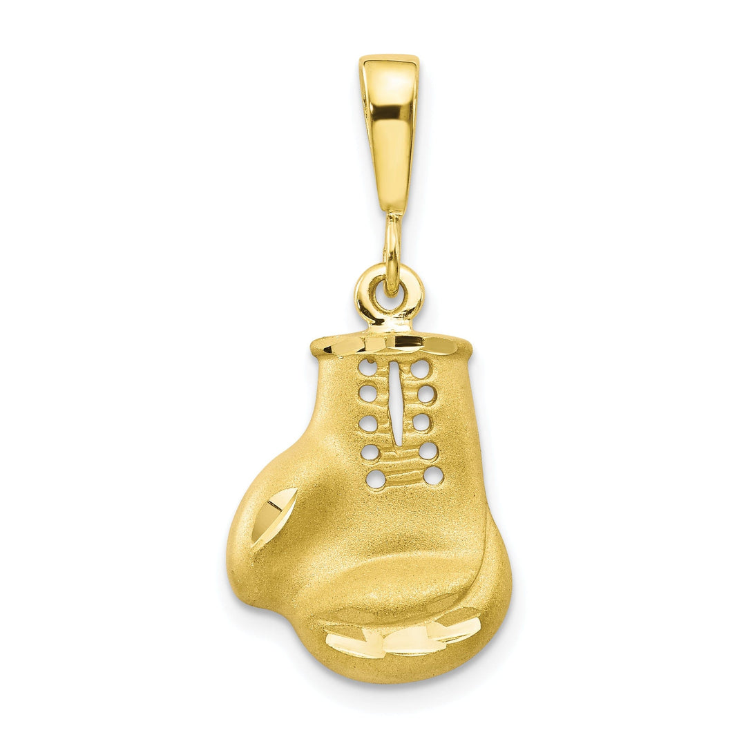 Solid 10k Yellow Gold Boxing Glove Pendant