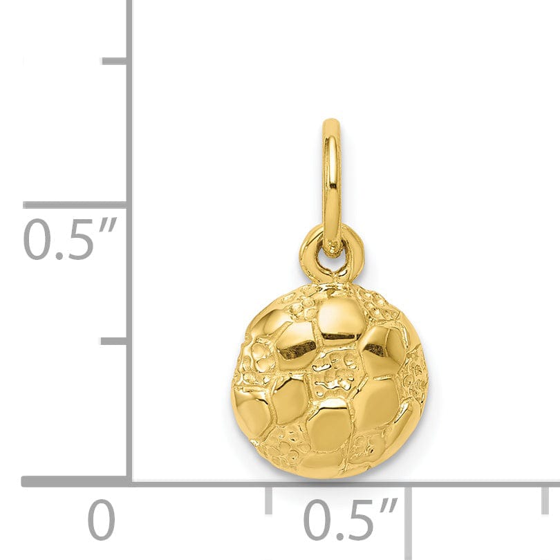 Solid 10k Yellow Gold Soccer Ball Pendant