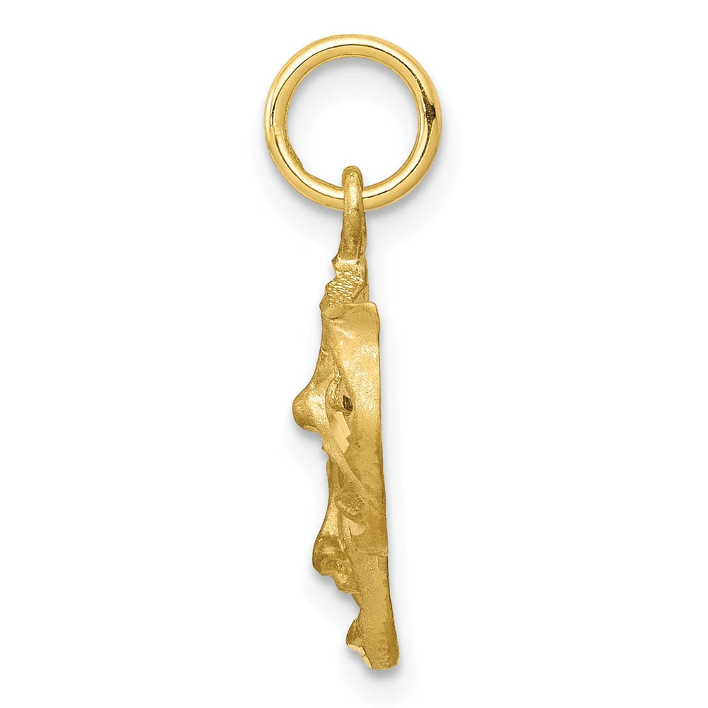 Solid 10k Yellow Gold Comedy Tragedy Pendant