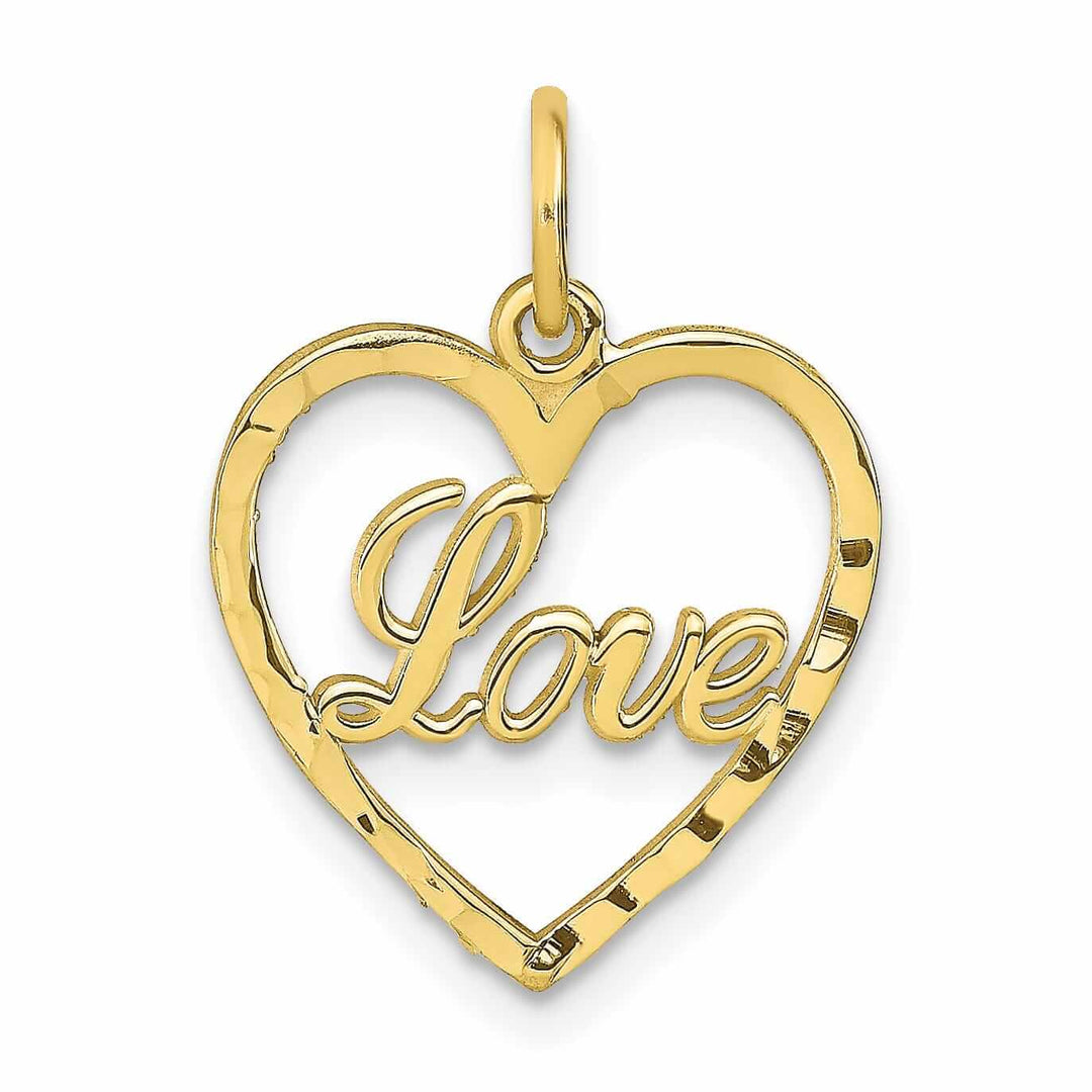 10k Yellow Gold D.C Love In Heart Pendant