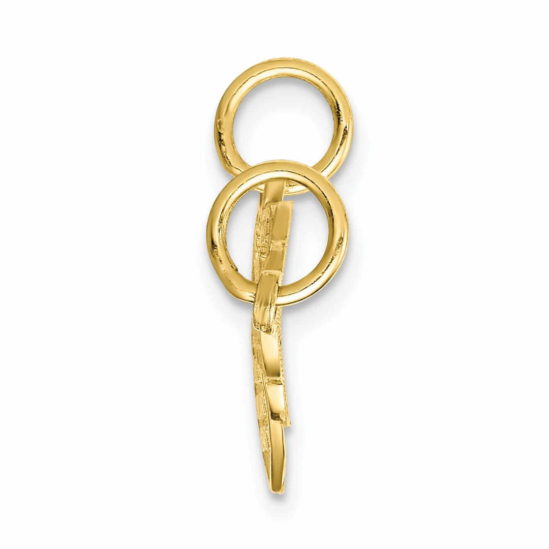 10k Yellow Gold Polished Heart and Key Pendant