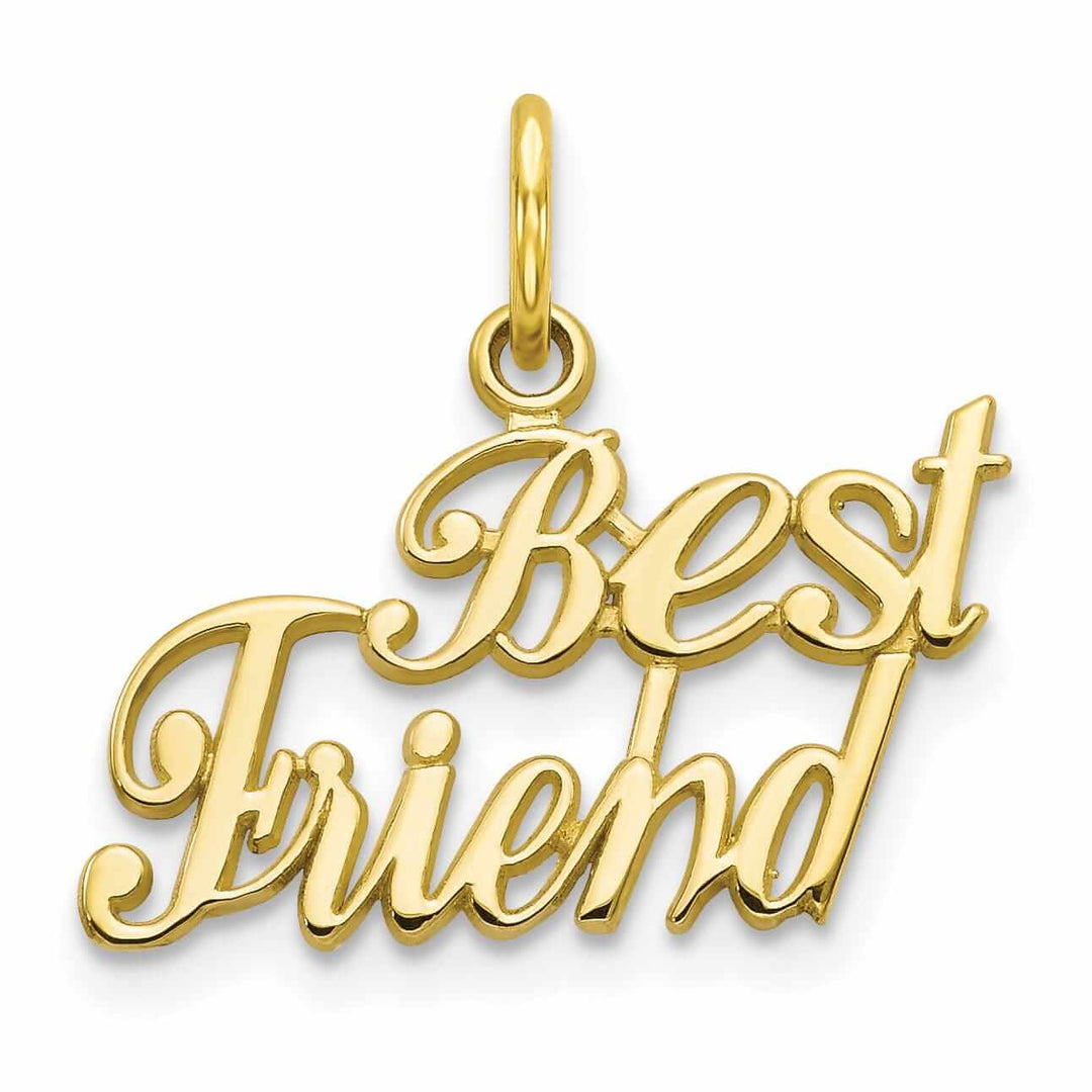 10k Yellow Gold Polished Best Friend Pendant