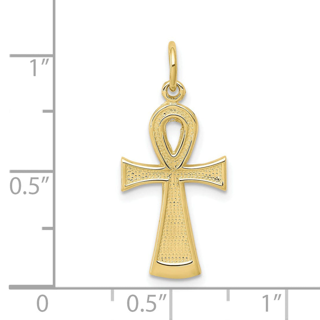 Yellow Gold Polished Ankh/Egyptian Cross Pendant