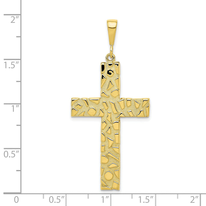 Yellow Gold Nugget Cross Pendant