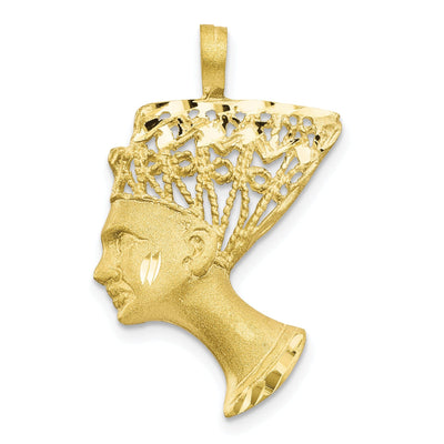 Solid 10k Yellow Gold Egyptian Head Pendant