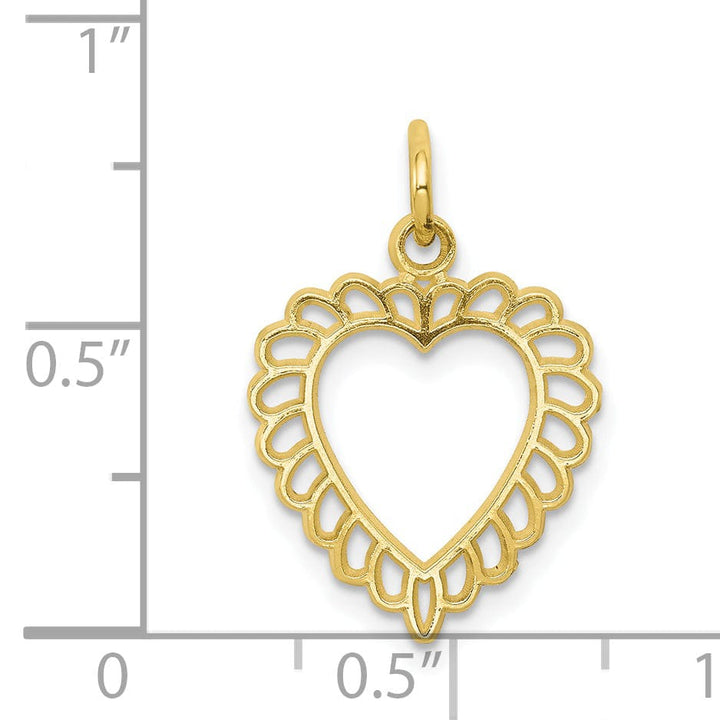 Solid 10k Yellow Gold Heart Design Pendant