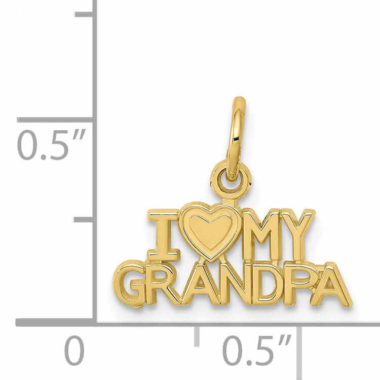 10k Yellow Gold Love I My Grandpa Heart Charm
