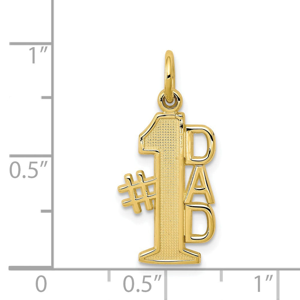 Solid 10k Yellow Gold Polished #1 Dad Pendant