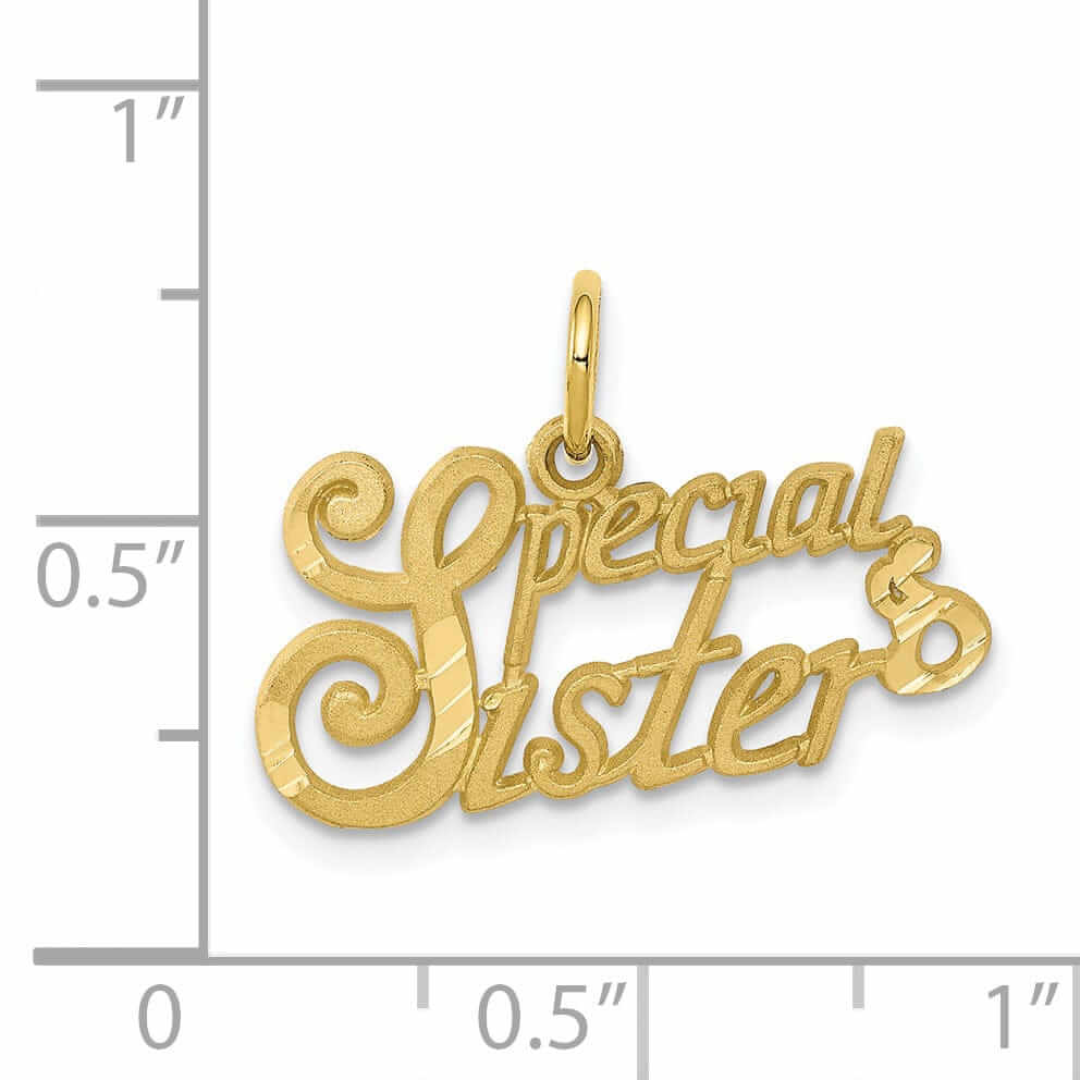 10k Yellow Gold Polish Special Sister Pendant