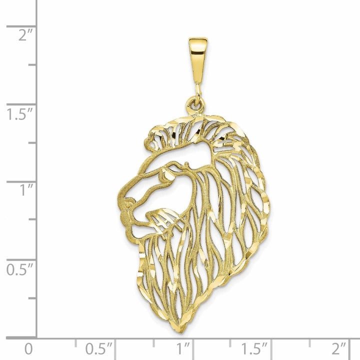 10k Yellow Gold Polished Lions Head Pendant