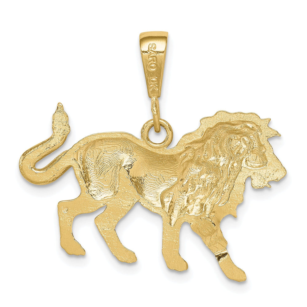 Solid 10k Yellow Gold Polished Lion Pendant