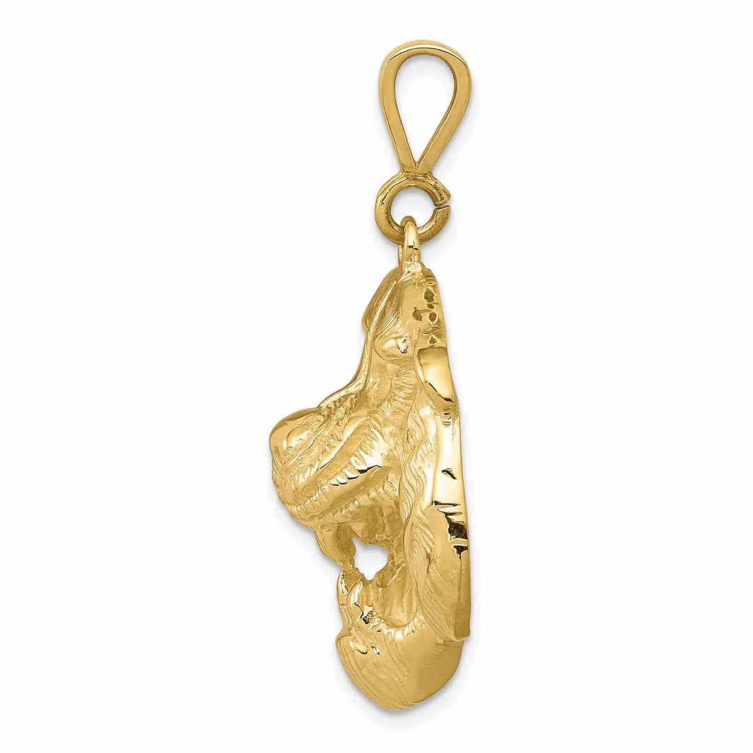 10k Yellow Gold Polished Tigers Head Pendant