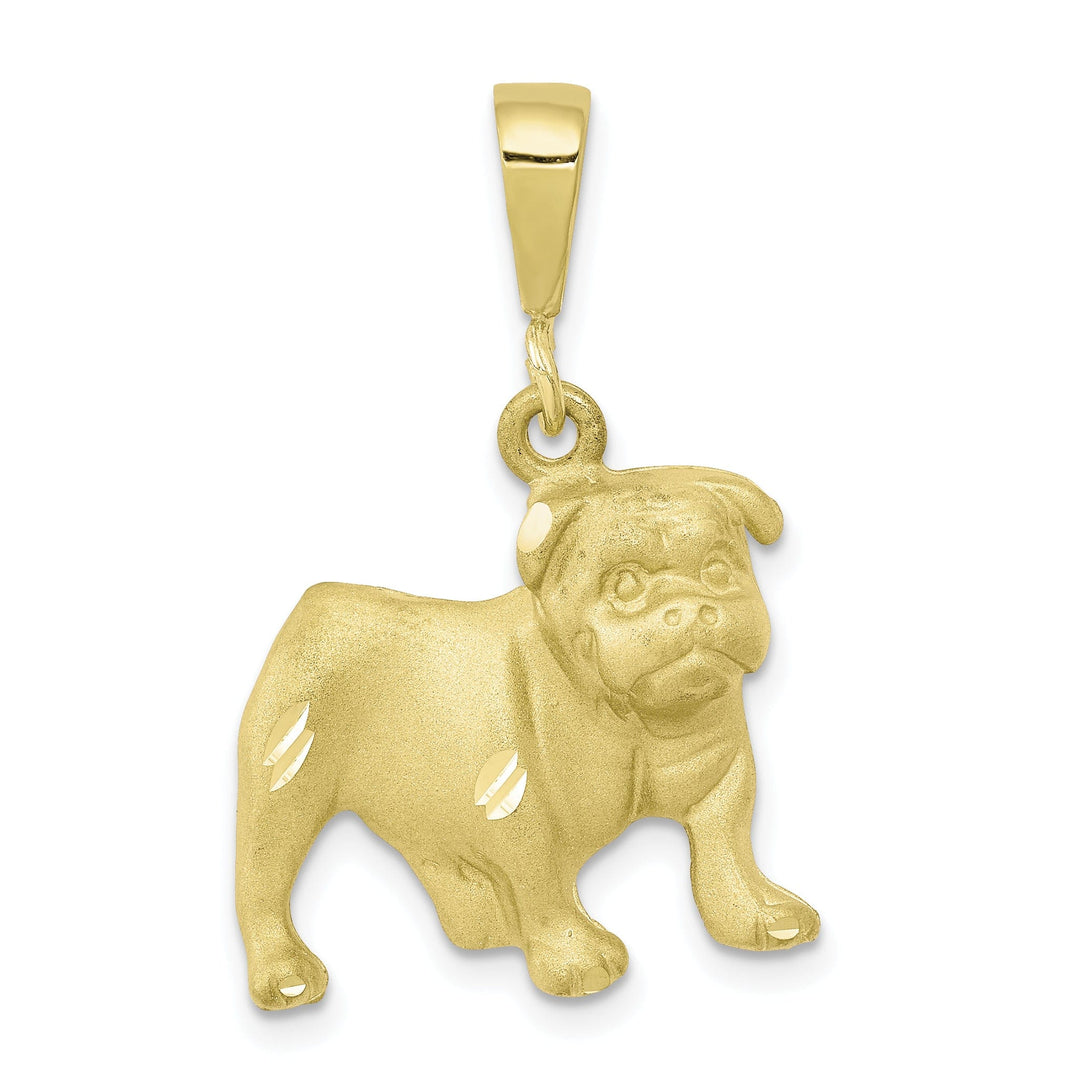 Solid 10k Yellow Gold Bill Dog Charm Pendant