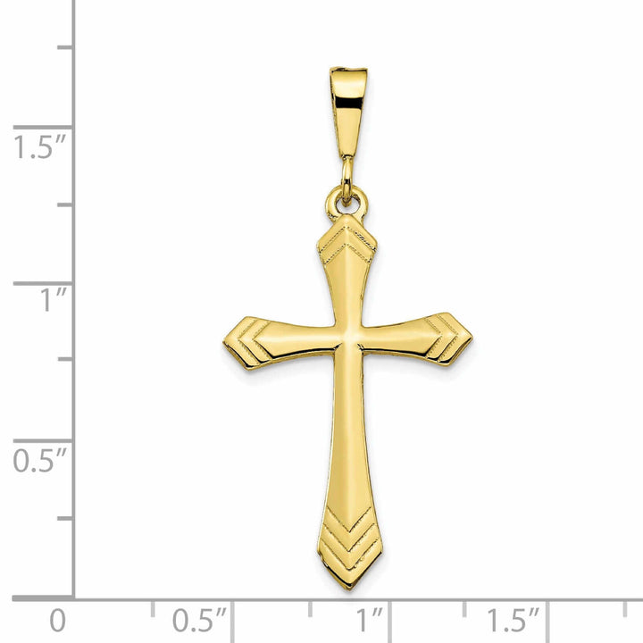 10k Yellow Gold Polished Cross Charm Solid Casted