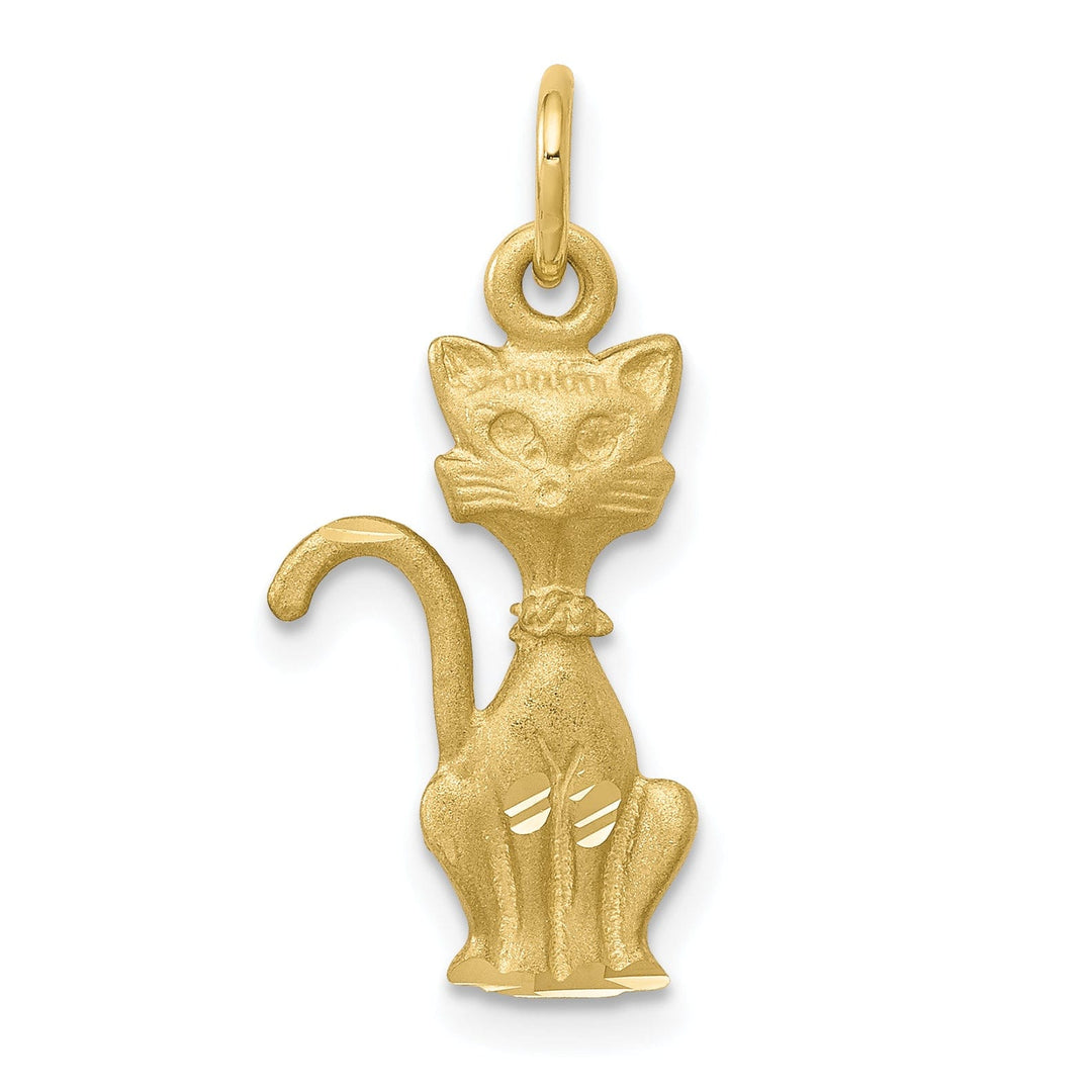 Solid 10k Yellow Gold Tom Cat Charm Pendant