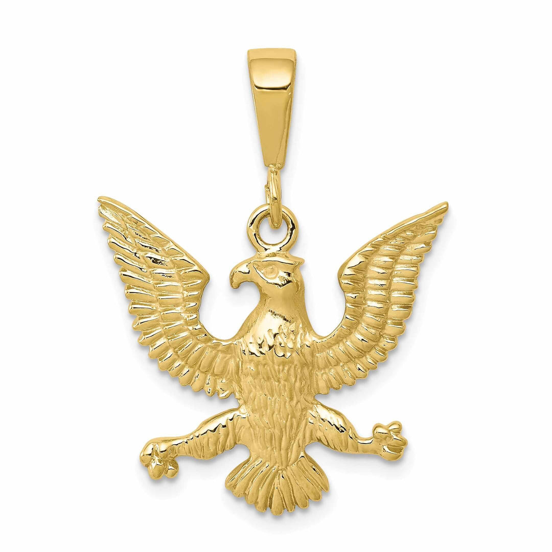 10k Yellow Gold Spread Wings Eagle Charm Pendant