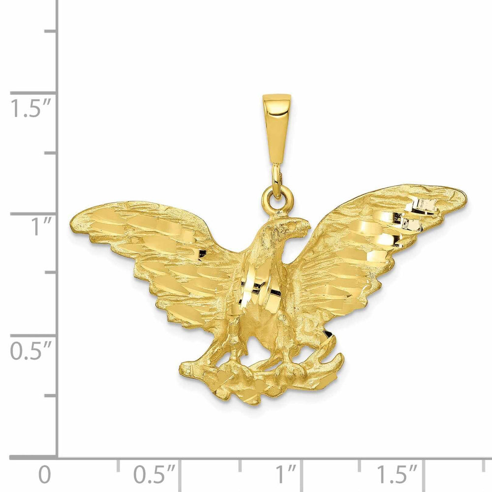 10k Yellow Gold Polished Finish Eagle Charm Pendant