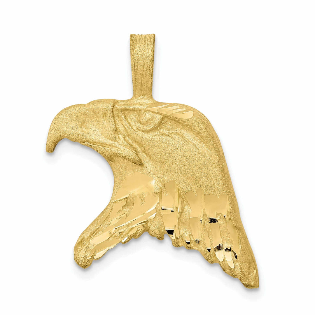 10k Yellow Gold Polished Eagle Head Charm Pendant