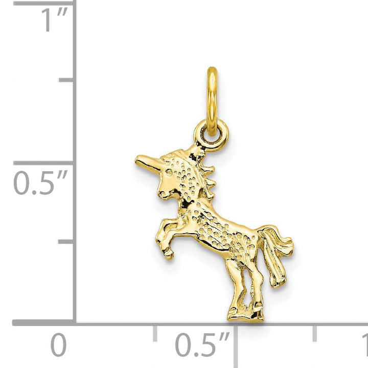 Solid 10k Yellow Gold Baby Unicorn Pendant